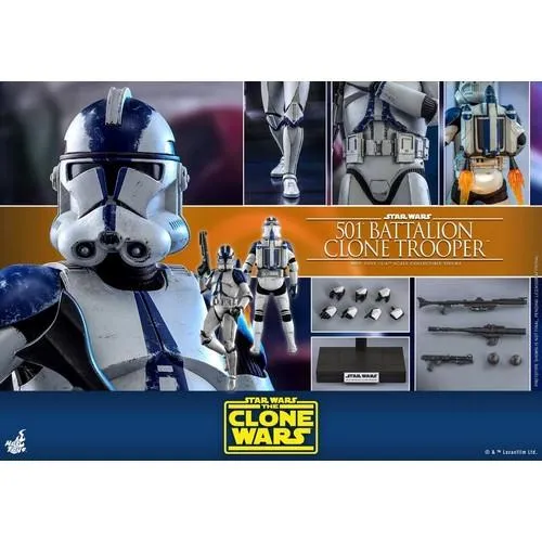 1:6 Star Wars : The Clone Wars - 501st Battalion Clone Trooper Figure TMS022 Hot Toys