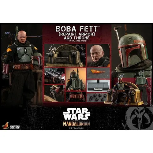 1:6 Star Wars : The Mandalorian - Boba Fett Repaint Armor with Throne Figure TMS056 Hot Toys