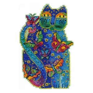 2024 Laurel Burch ~ Flutterbye Cat Cross Stitch Kit