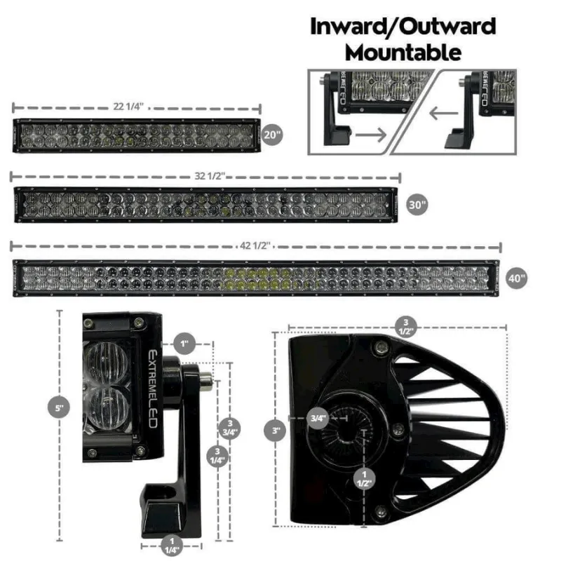 20" Extreme Series Dual Row Combo RGB Light Bar & Harness Kit