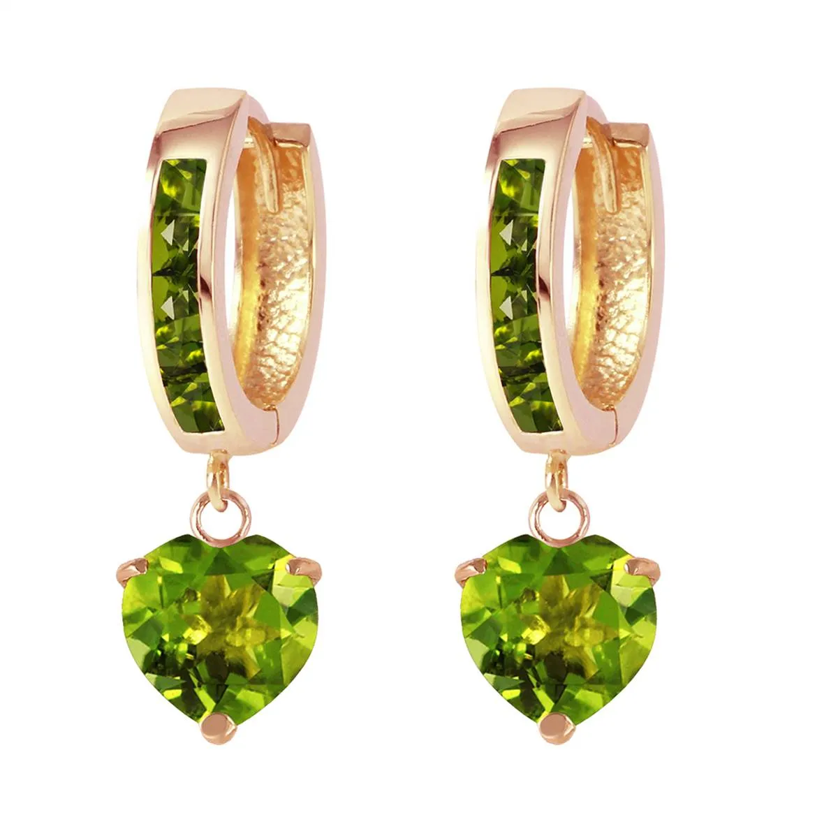 4.1 Carat 14K Solid Yellow Gold Sicily Peridot Earrings