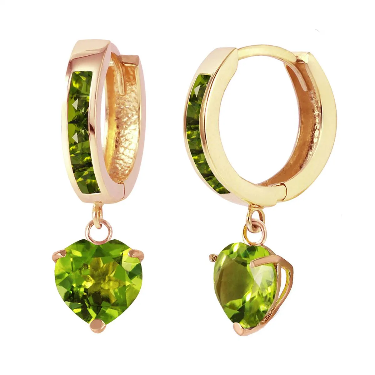 4.1 Carat 14K Solid Yellow Gold Sicily Peridot Earrings