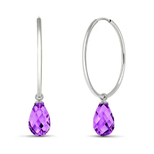 4.5 Carat 14K Solid White Gold Purple Love Amethyst Earrings