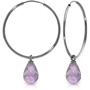 4.5 Carat 14K Solid White Gold Purple Love Amethyst Earrings