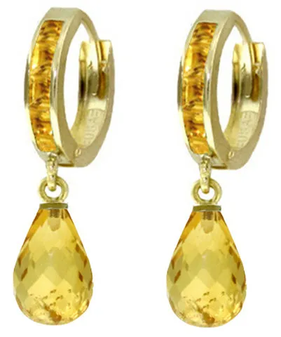 5.35 Carat 14K Solid White Gold Old Is New Citrine Earrings