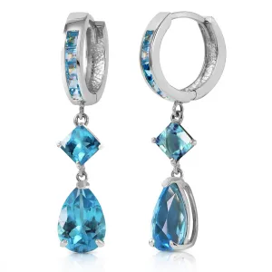 5.62 Carat 14K Solid White Gold Glint In Your Eyes Blue Topaz Earrings