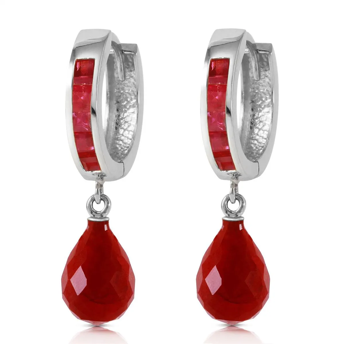 7.8 Carat 14K Solid White Gold Classic Stays Ruby Earrings