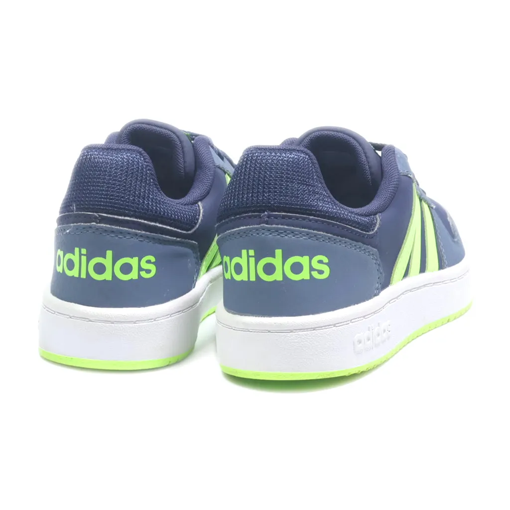 Adidas Hoops 2 Sneakers Leather Blue Colour For Kids