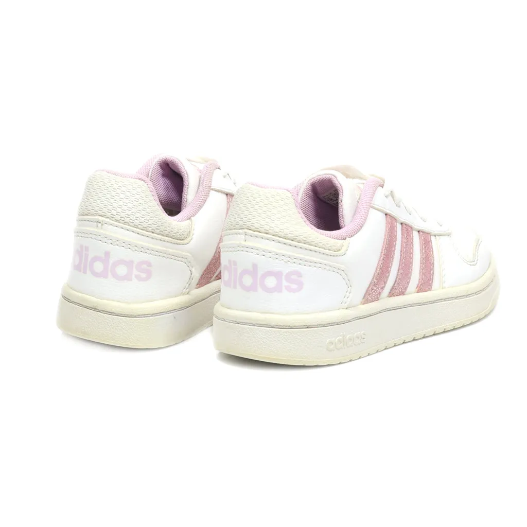 Adidas Hoops 2 Sneakers Leather White Colour For Kids