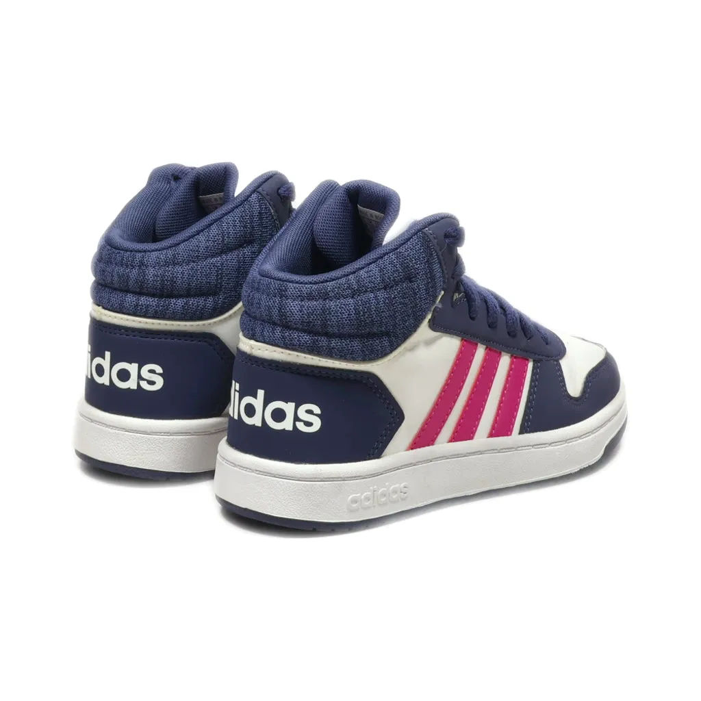 Adidas Hoops 2.0 Basketball Sneakers Leather Blue Colour For Kids