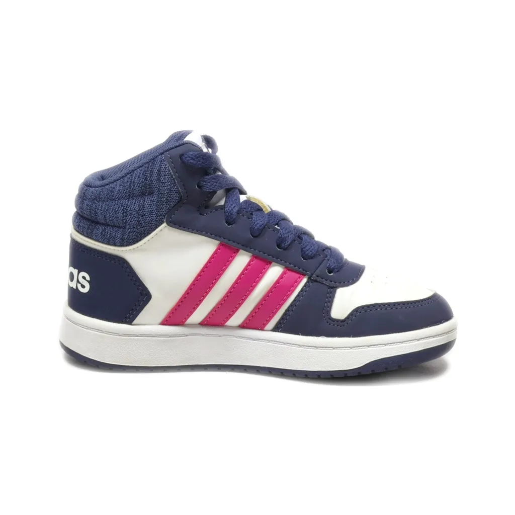 Adidas Hoops 2.0 Basketball Sneakers Leather Blue Colour For Kids