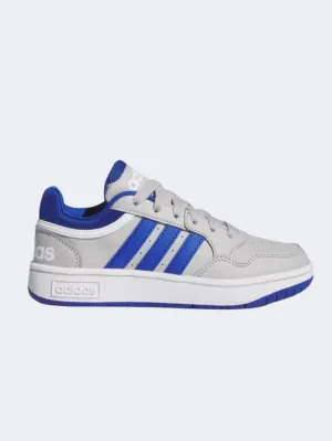 Adidas Hoops 3 Gs Boys Sportswear Shoes Grey/Blue/White