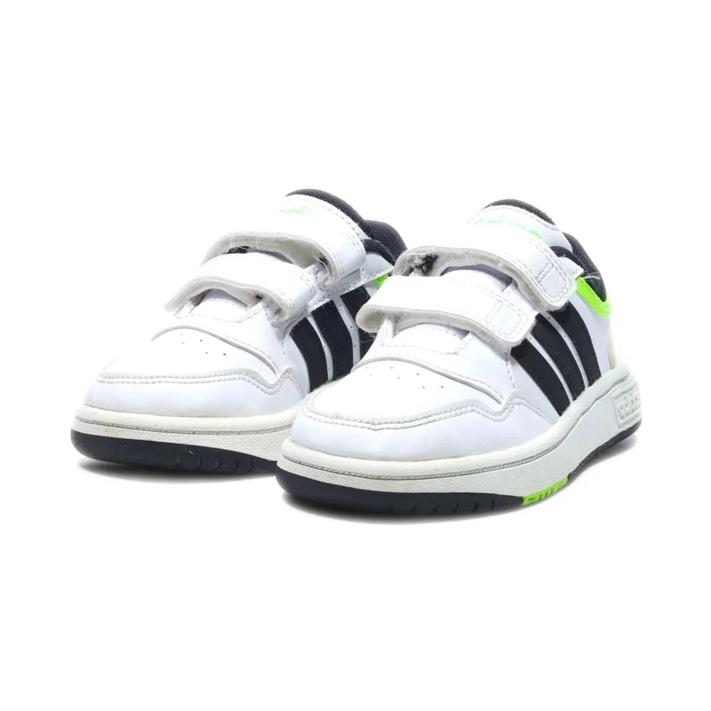 Adidas Hoops 3.0 Cf Sneakers Leather White Colour For Kids