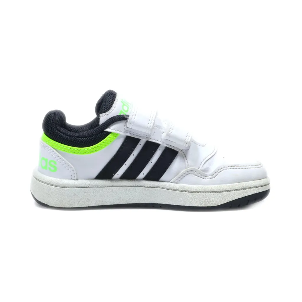 Adidas Hoops 3.0 Cf Sneakers Leather White Colour For Kids