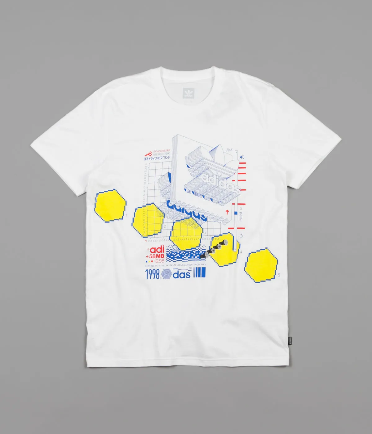 Adidas Vetter T-Shirt - White / Blue / Bright Yellow / Red