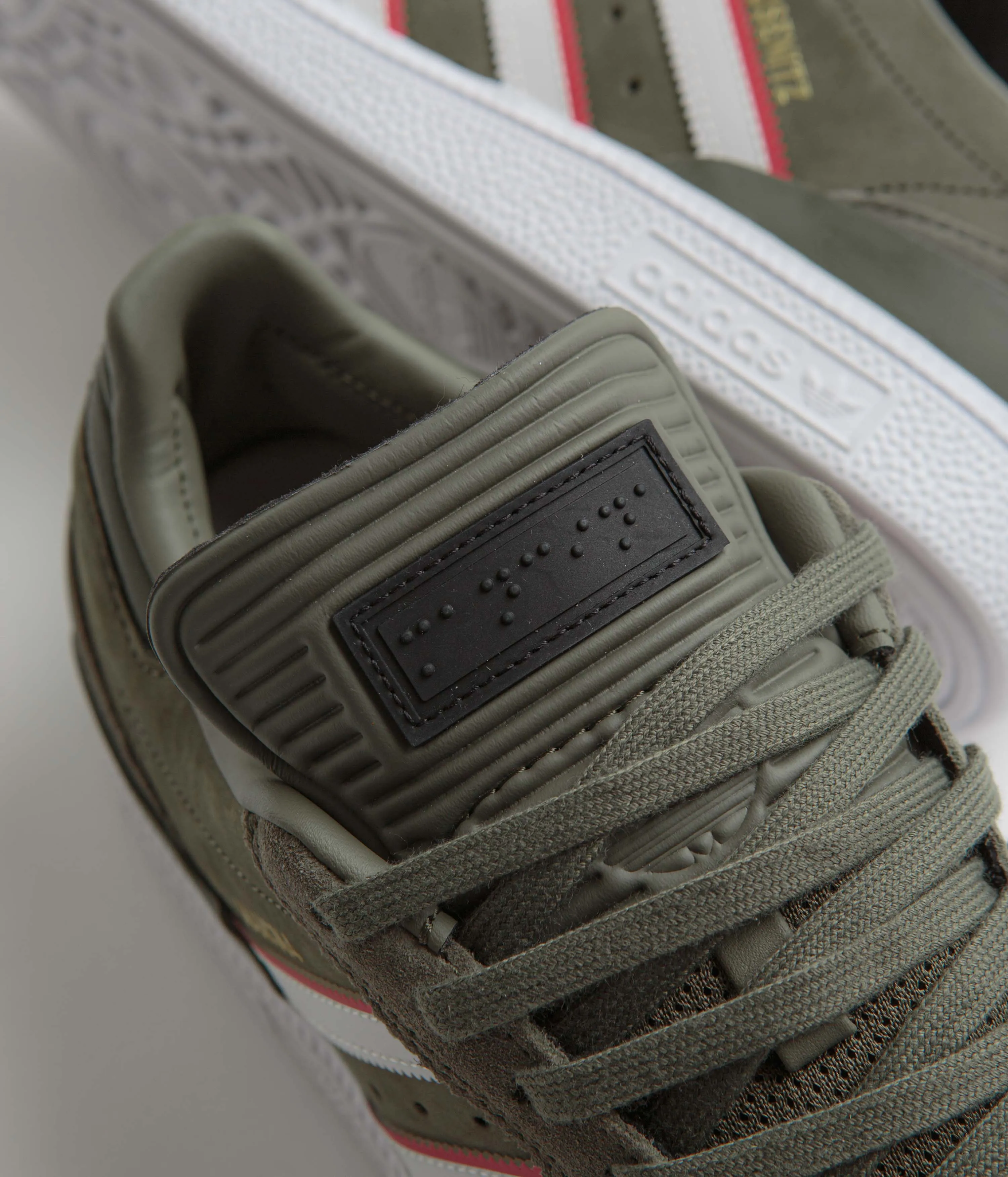 Adidas x Dan Mancina Busenitz Shoes - Olive Strata / Red / FTWR White