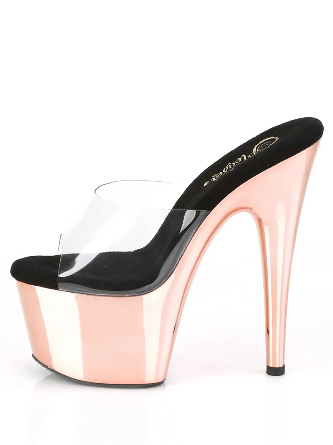 ADORE-701 HEELS - CLEAR / ROSE GOLD ✰ PRE ORDER ✰