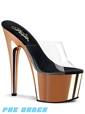 ADORE-701 HEELS - CLEAR / ROSE GOLD ✰ PRE ORDER ✰