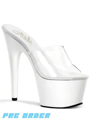 ADORE-701 HEELS - CLEAR / WHITE ✰ PRE ORDER ✰