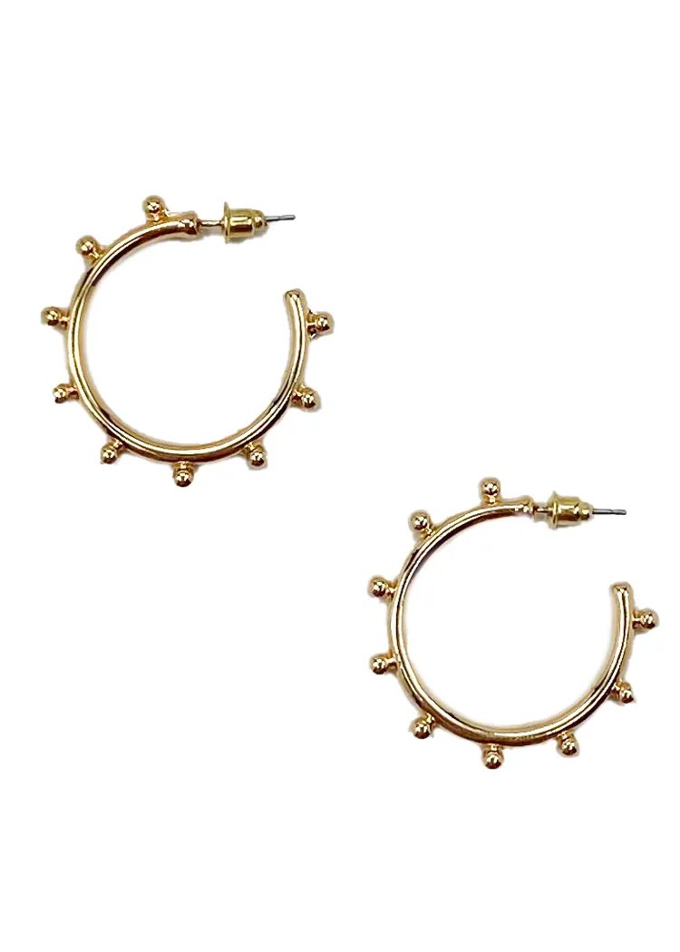 Angelo Ball Detail Hoops - Gold