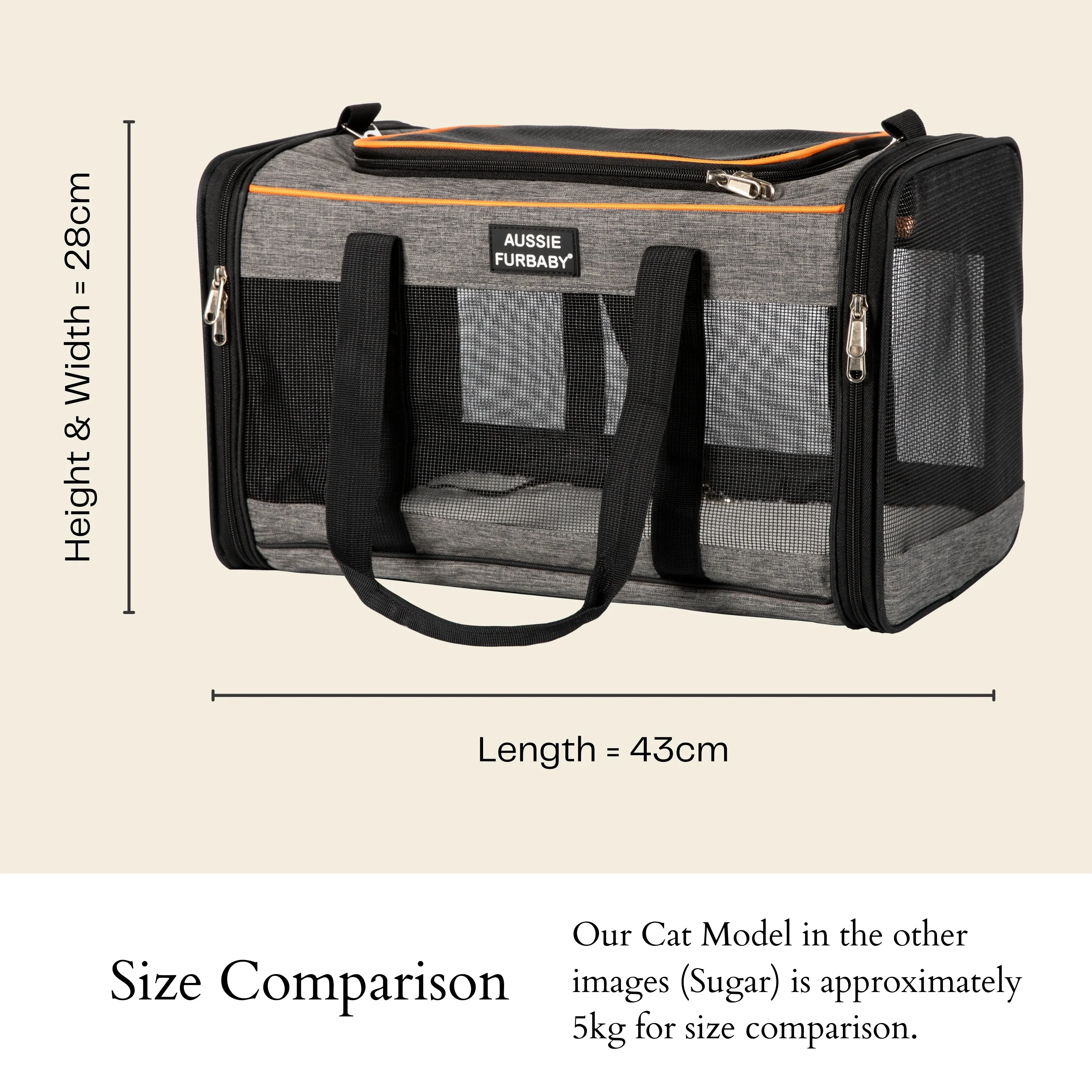 AUSSIE FURBABY Cat Carrier & Dog Carrier - Durable Padded Travel Bag, Comfortable Pet Carrier with Shoulder Strap - Airline Approved Cat Carrier Versatile Cat Backpack Cat Bag Collapsible Cat Carrier