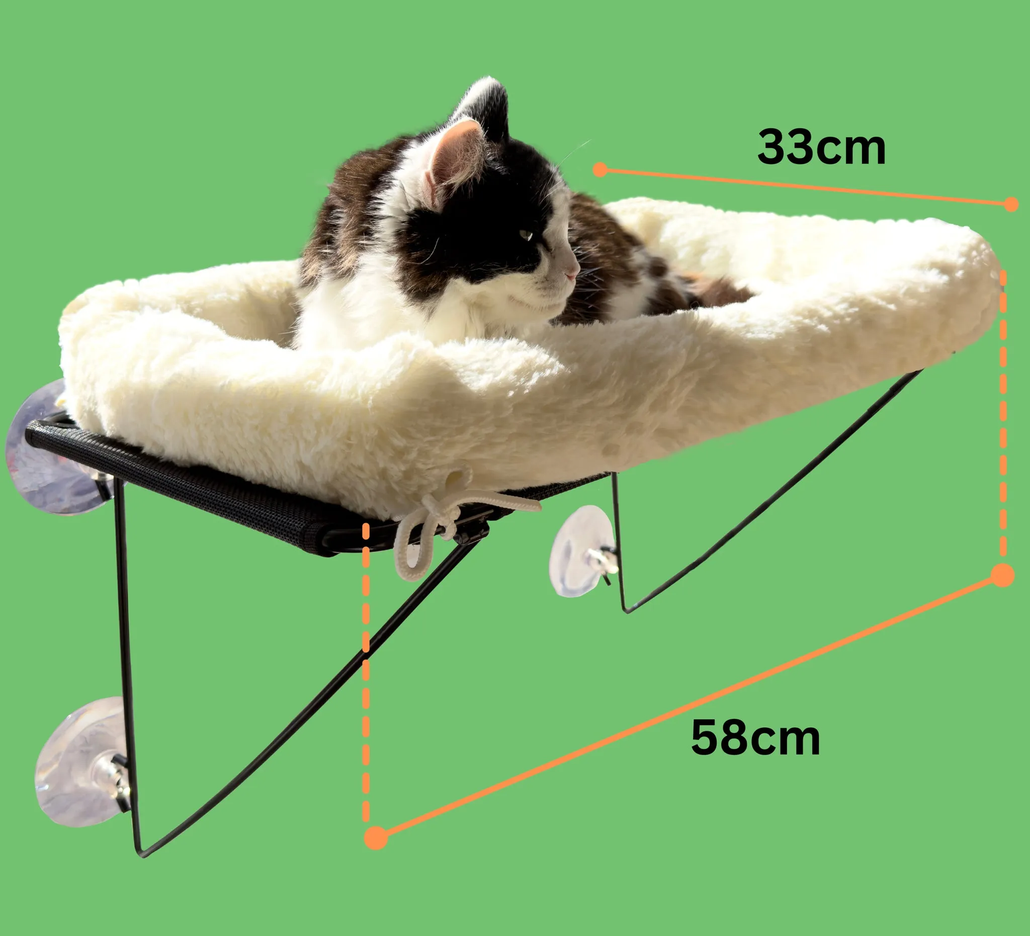 AUSSIE FURBABY Cat Hammock Cat Window Perch Cat Bed - Cordless Cat Window Bed Hammock. Washable XXL Cat Window Seat, Cat Window Hammock. 18kg Rated Sunbathing Cat Hammock Window Ledge Cat Toy