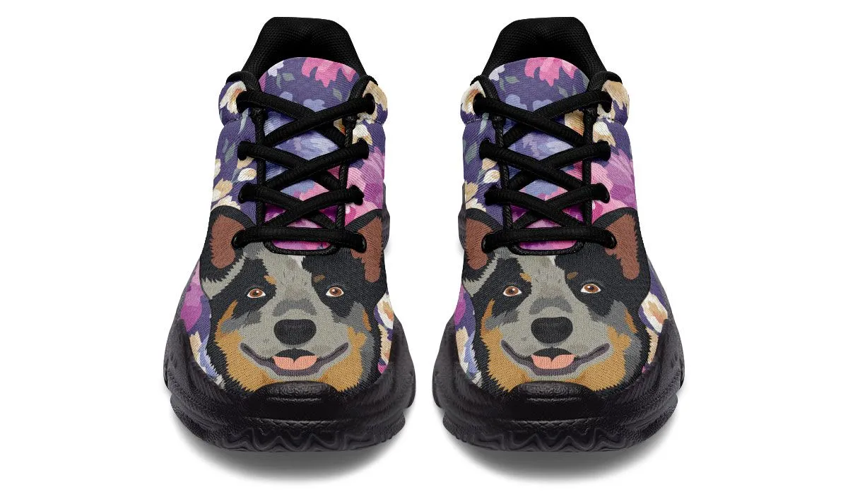 Australian Cattle Dog Portrait Chunky Sneakers