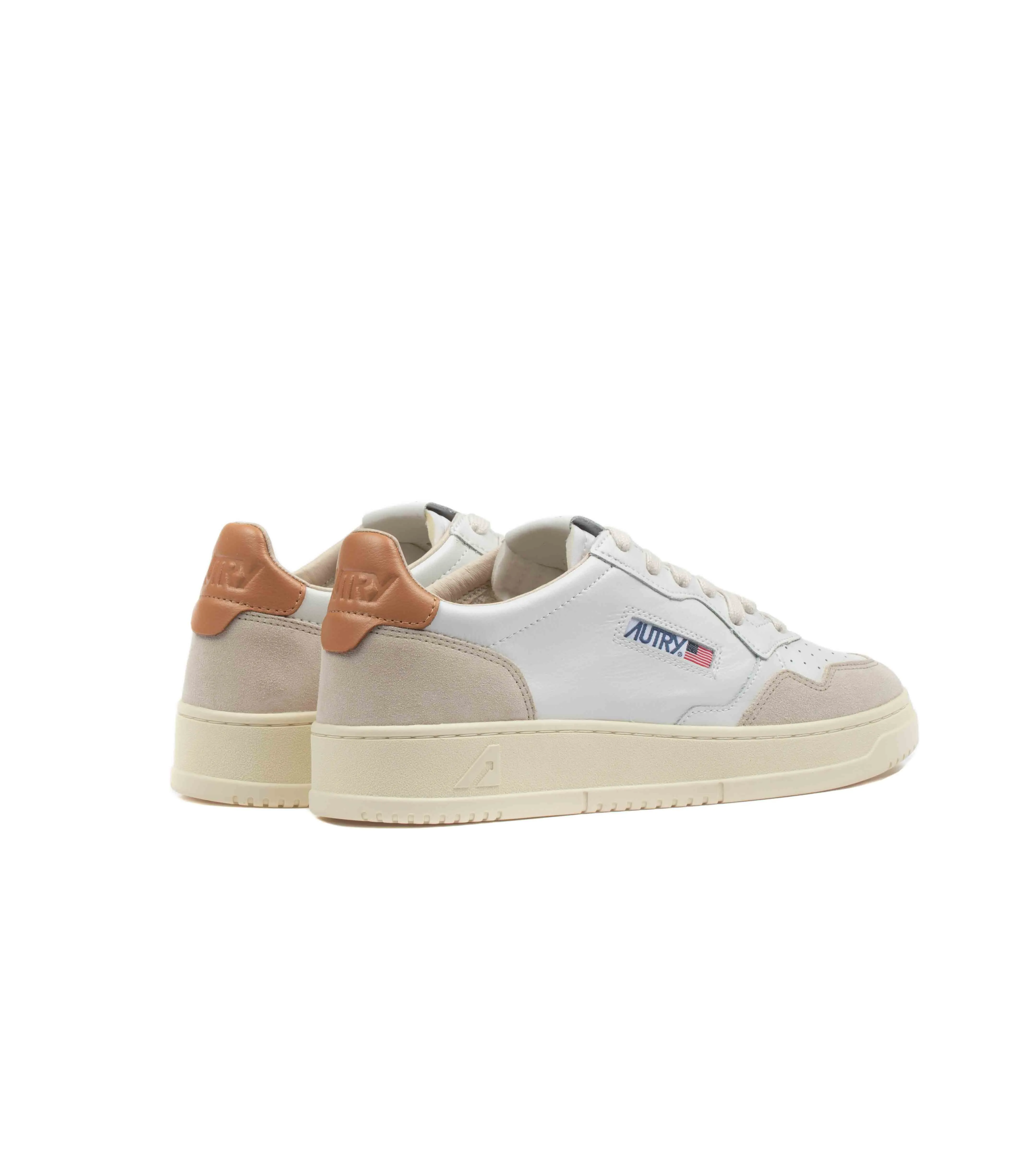 Autry Medalist Low Pelle Suede Bianco Beige Uomo