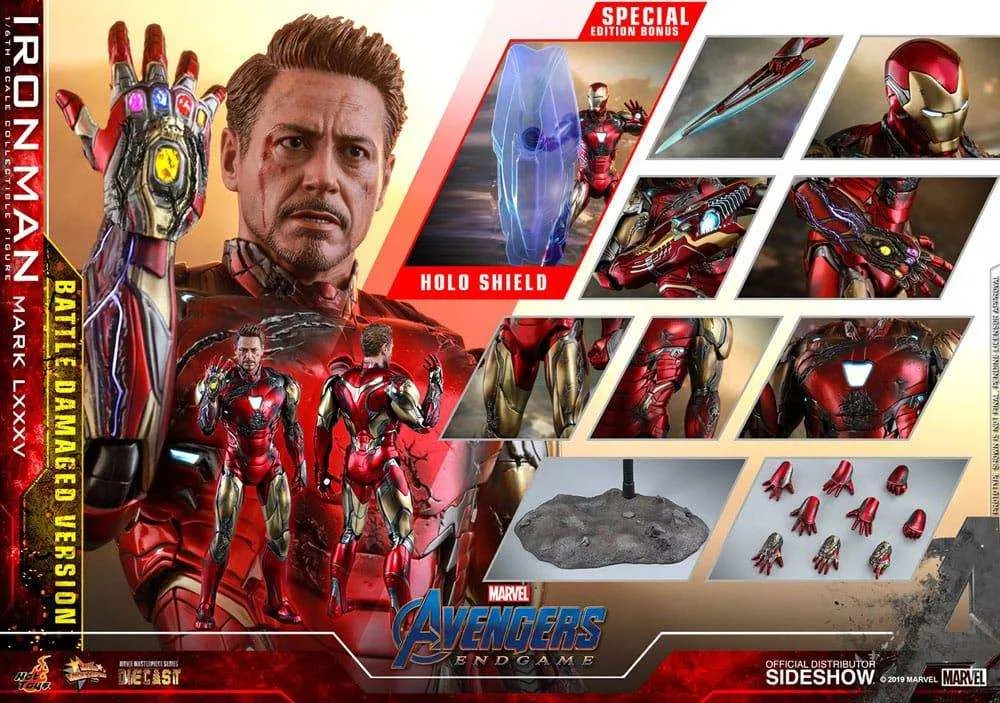 Avengers Endgame Movie Masterpiece Diecast 1/6 Iron Man Mark LXXXV (Battle Damaged Version) Special Edition 32 cm HOT TOYS