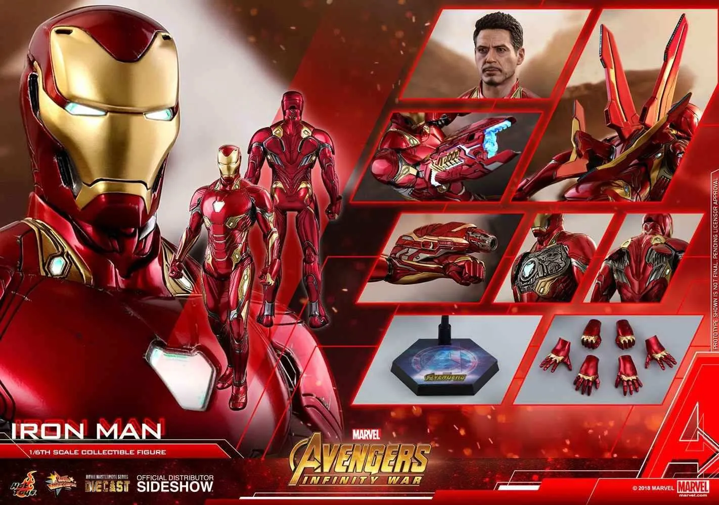 Avengers Infinity War Diecast Movie Masterpiece 1/6 Iron Man 32 cm HOT TOYS