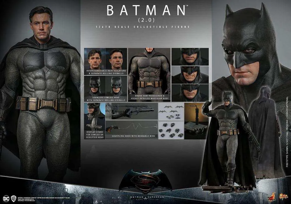 Batman v Superman Dawn of Justice Movie Masterpiece Actionfigur 1/6 Batman 2.0 32 cm HOT TOYS