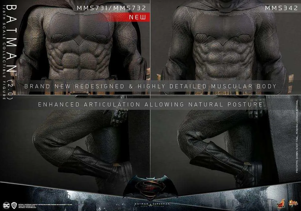 Batman v Superman Dawn of Justice Movie Masterpiece Actionfigur 1/6 Batman 2.0 32 cm HOT TOYS