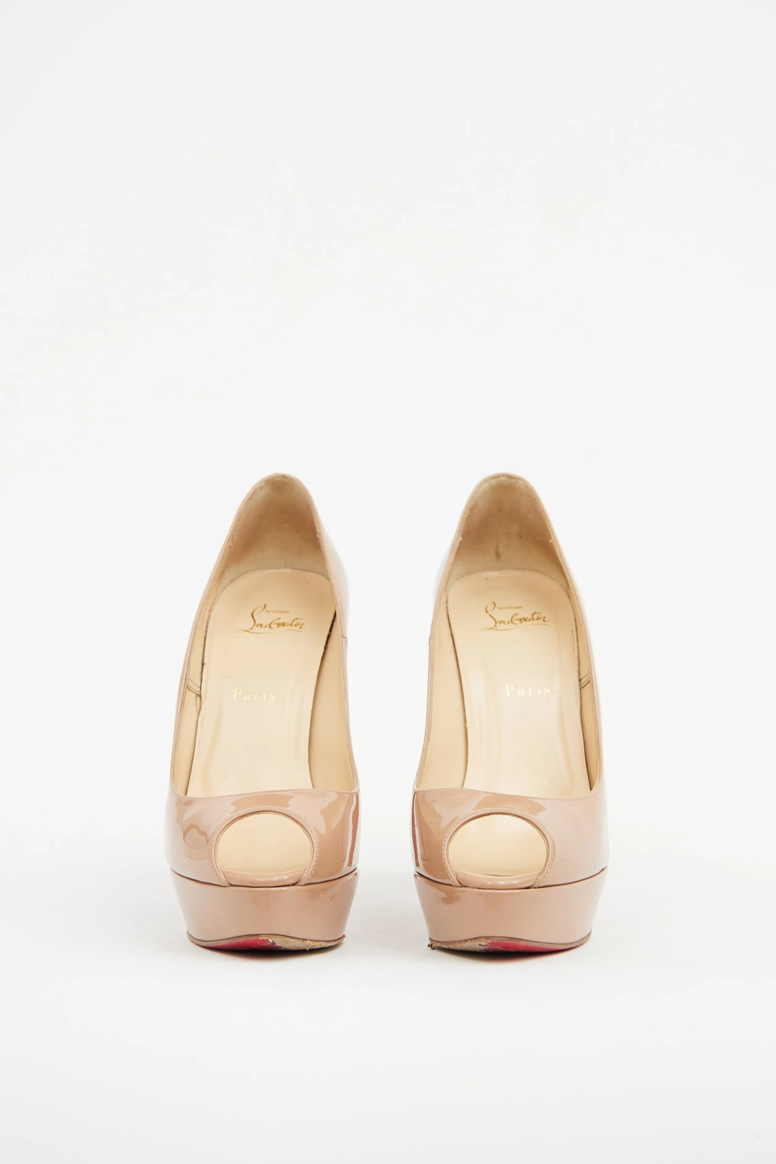 Beige Lady Peep Toe Pump