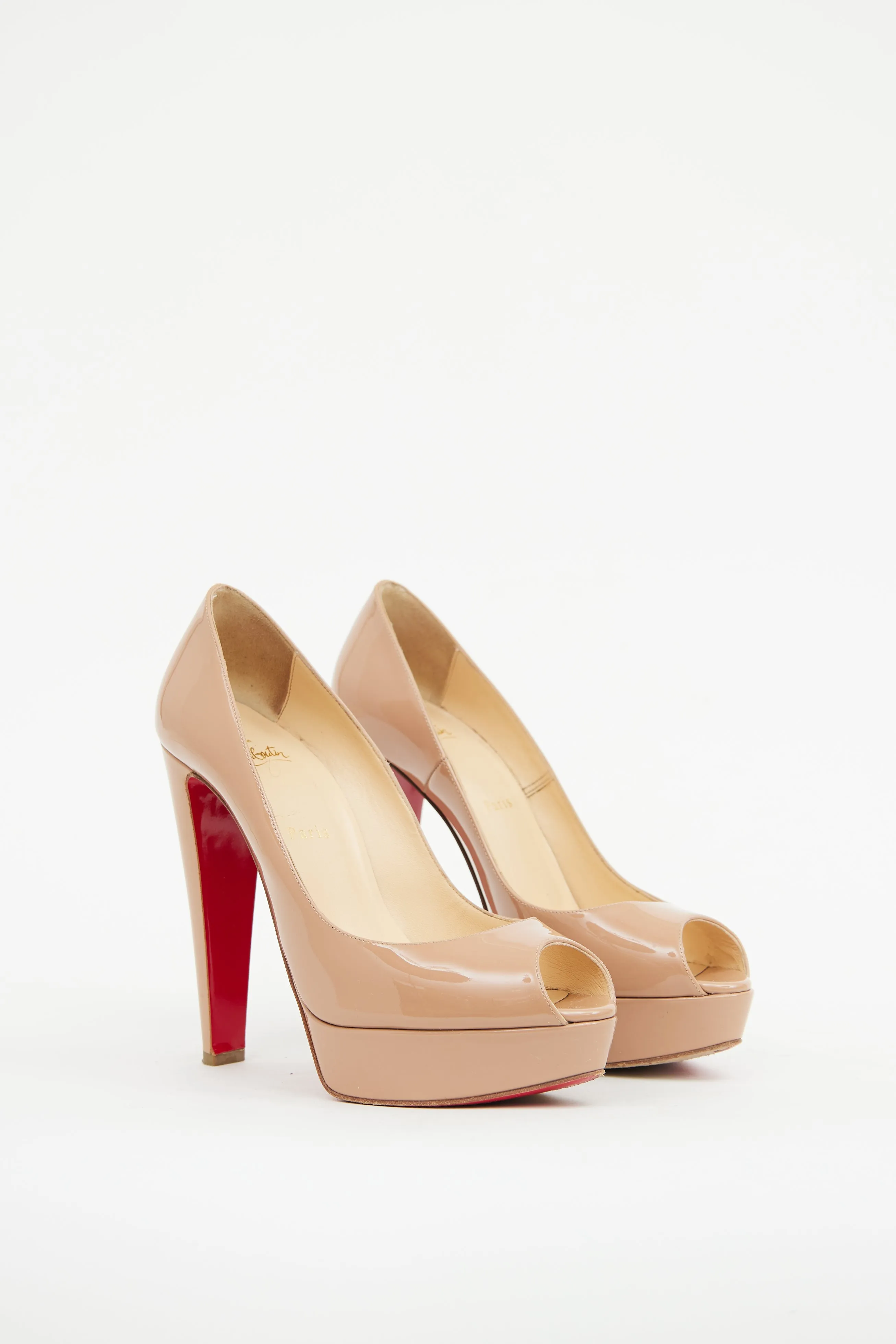 Beige Lady Peep Toe Pump