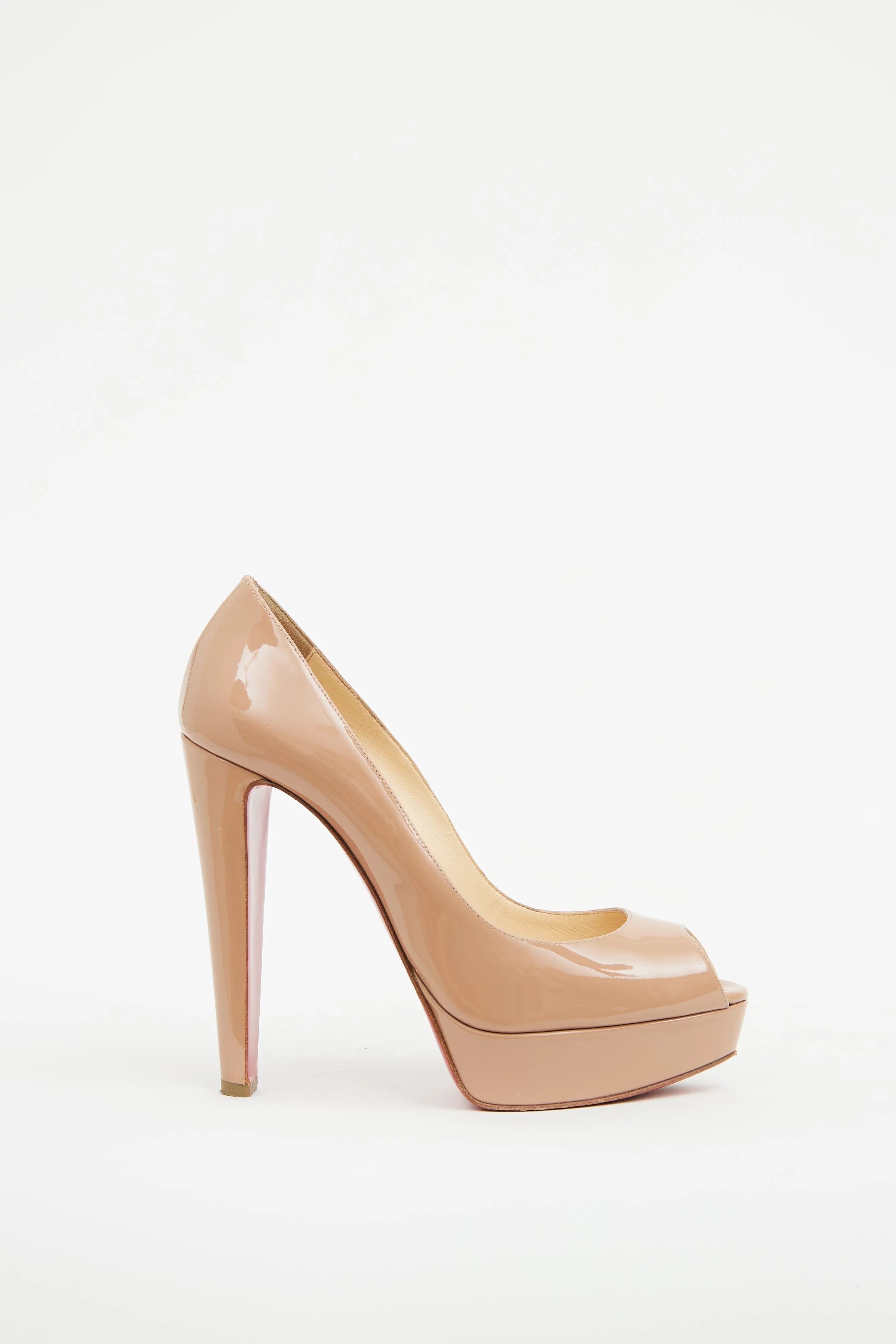 Beige Lady Peep Toe Pump