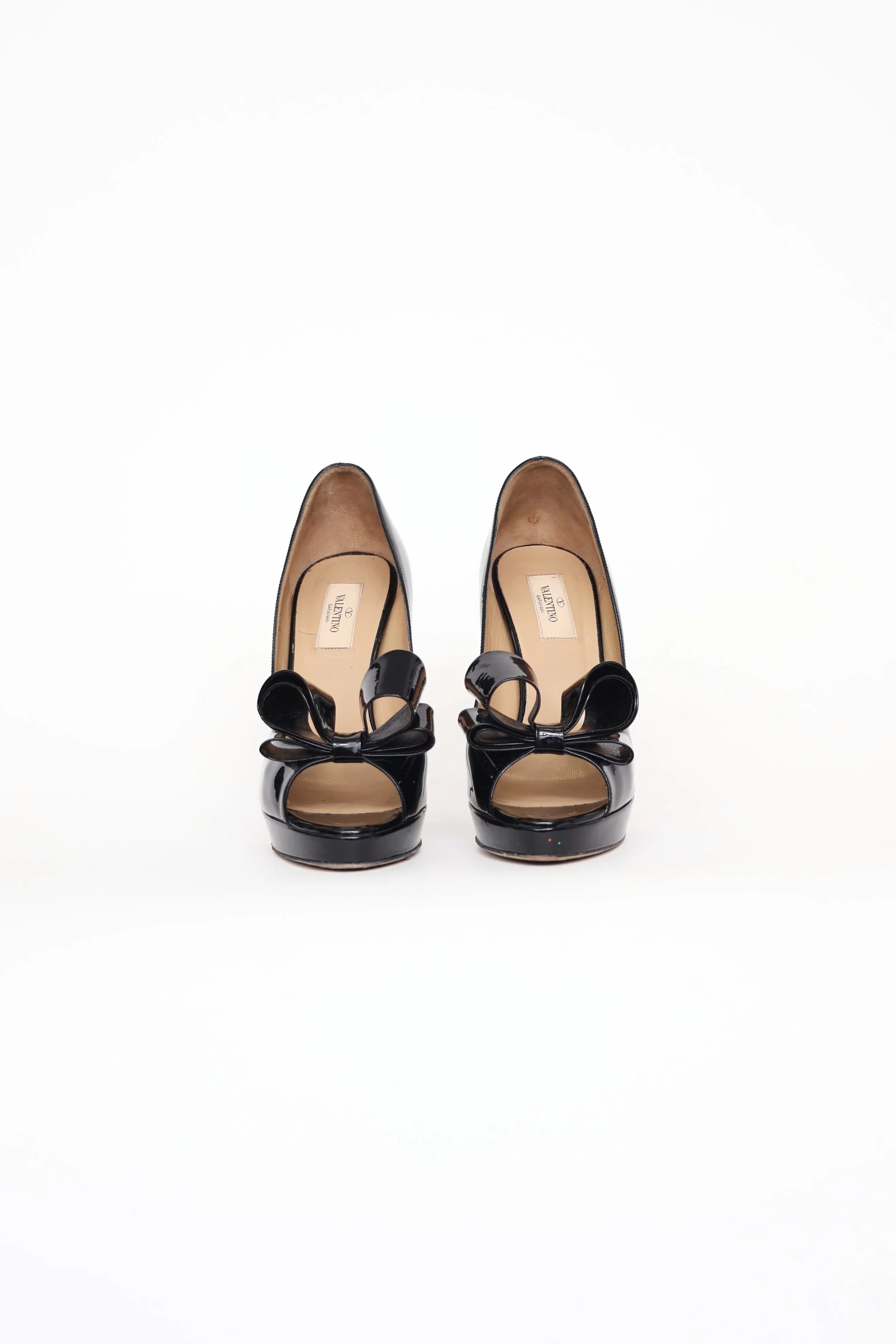 Black Patent Peep Toe Pump