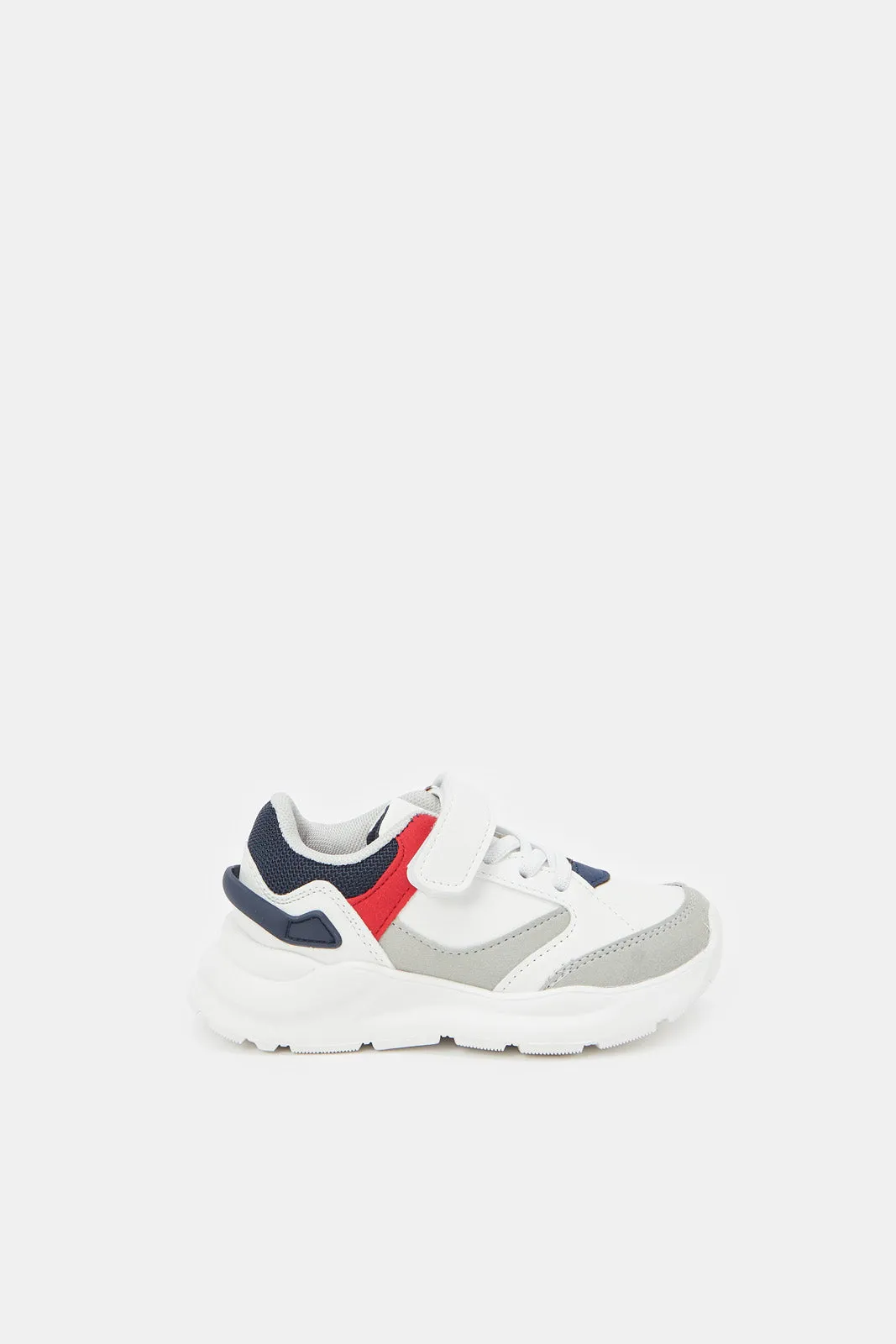 Boys White Color Block Chunky Sneaker