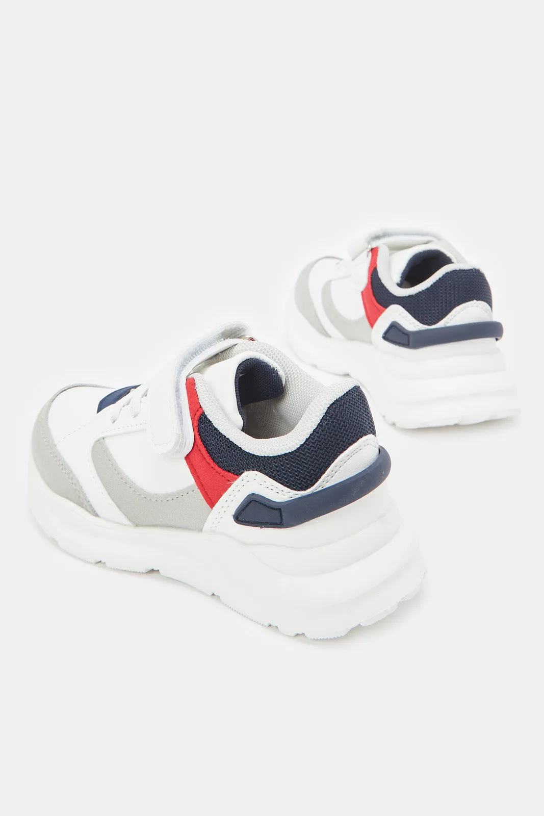 Boys White Color Block Chunky Sneaker