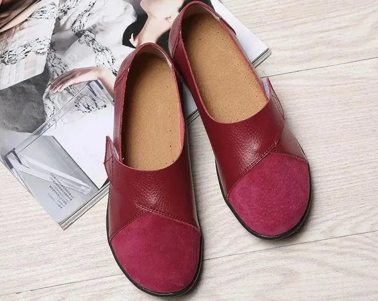 Candy Leather Flats Loafers Women's Casual Shoes #999