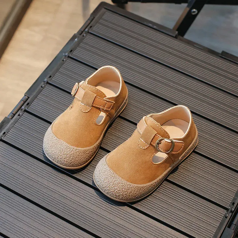 Children's Casual Shoes: T-Strap Leather Soft Sole - TSS325