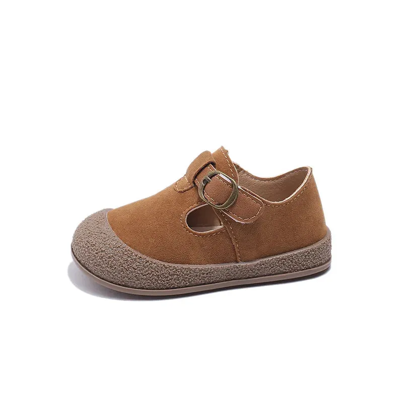 Children's Casual Shoes: T-Strap Leather Soft Sole - TSS325