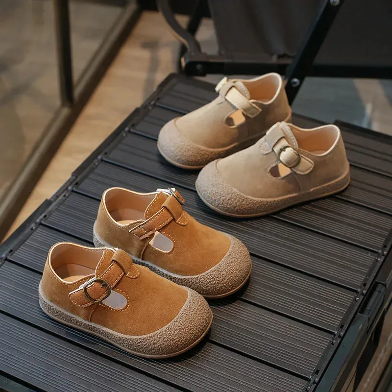 Children's Casual Shoes: T-Strap Leather Soft Sole - TSS325