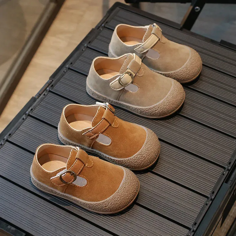 Children's Casual Shoes: T-Strap Leather Soft Sole - TSS325