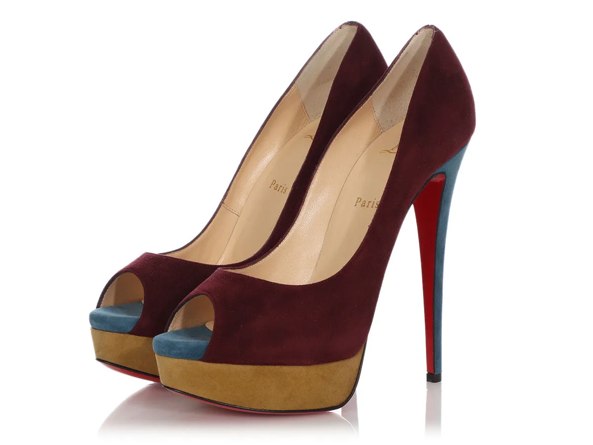 Christian Louboutin Multicolor Suede Lady Peep 150 Pumps