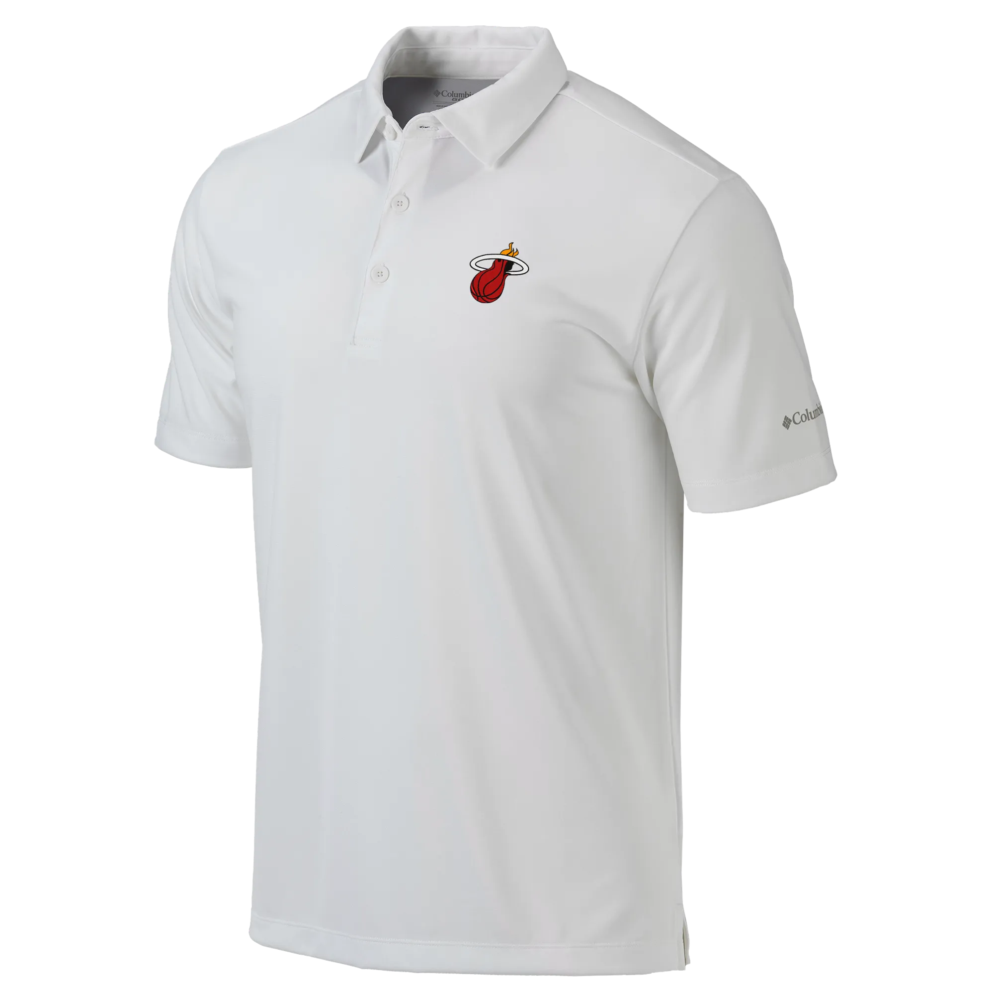 Columbia Miami HEAT Logo White Polo