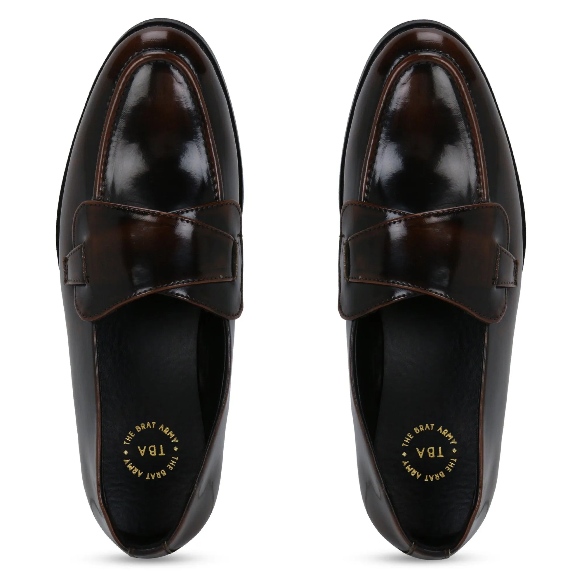 Columbus Black Tan Brush Off Butterfly Loafer