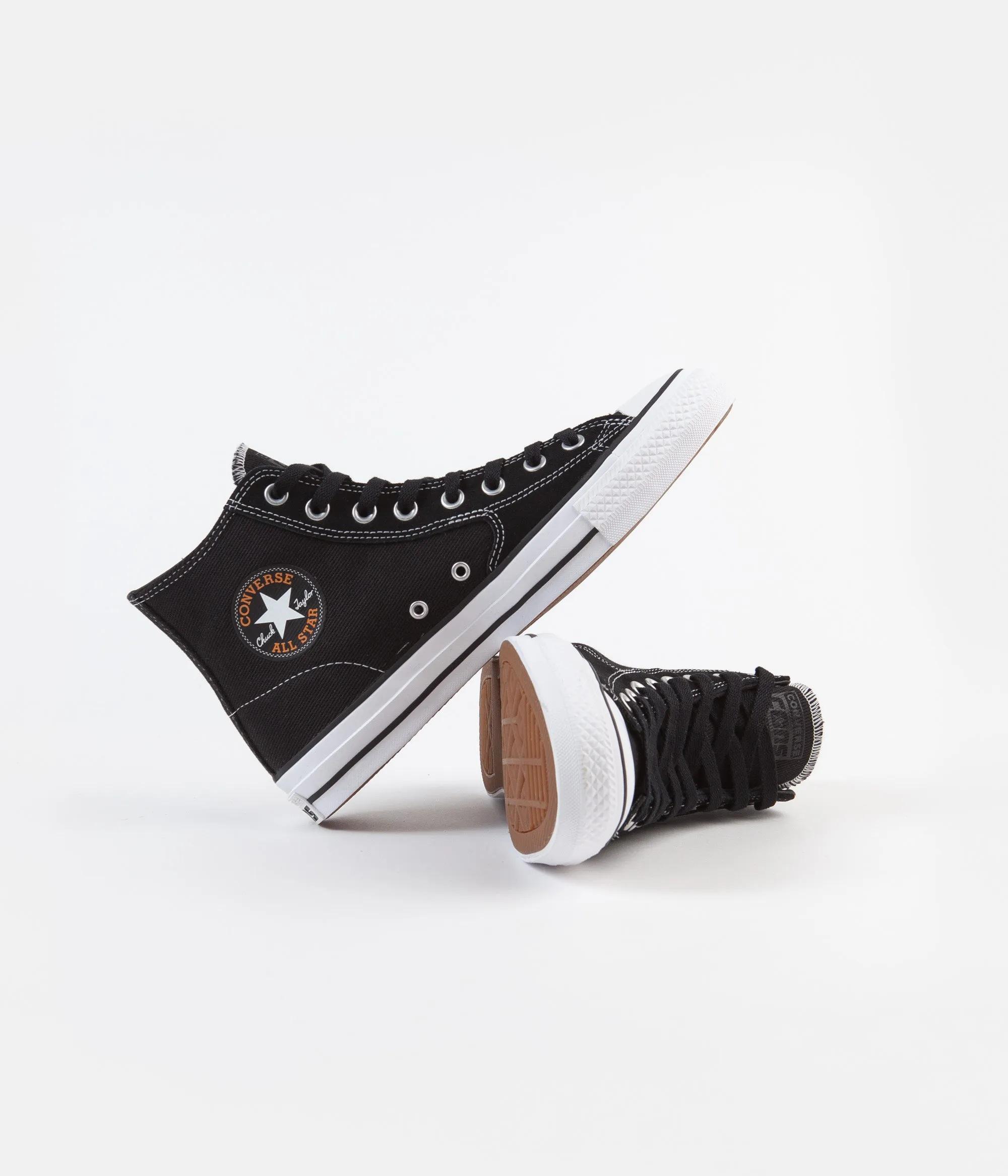 Converse CTAS Pro Hi Workwear Twill Shoes - Black / Orange Rind / White