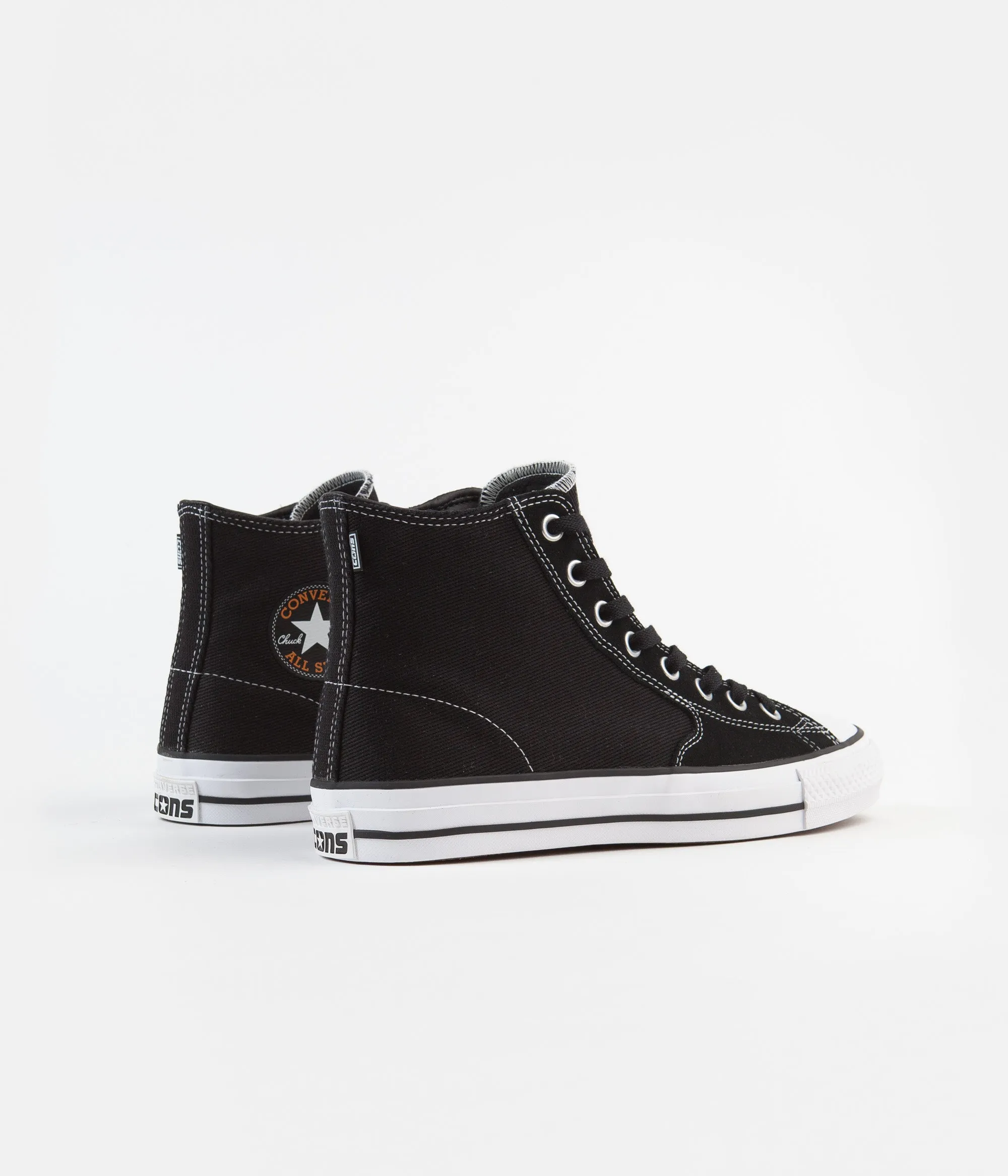 Converse CTAS Pro Hi Workwear Twill Shoes - Black / Orange Rind / White