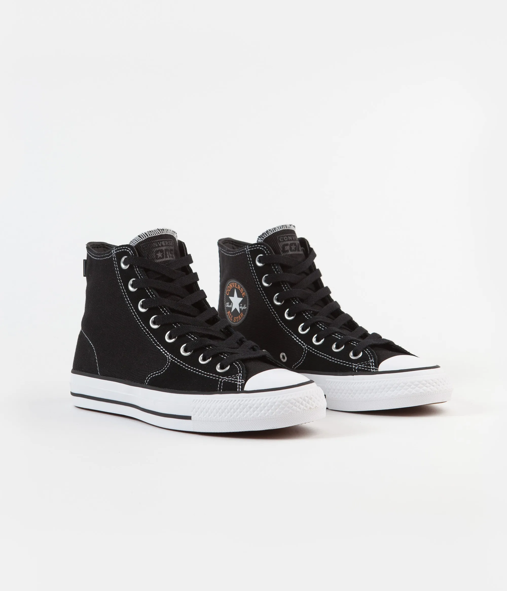 Converse CTAS Pro Hi Workwear Twill Shoes - Black / Orange Rind / White