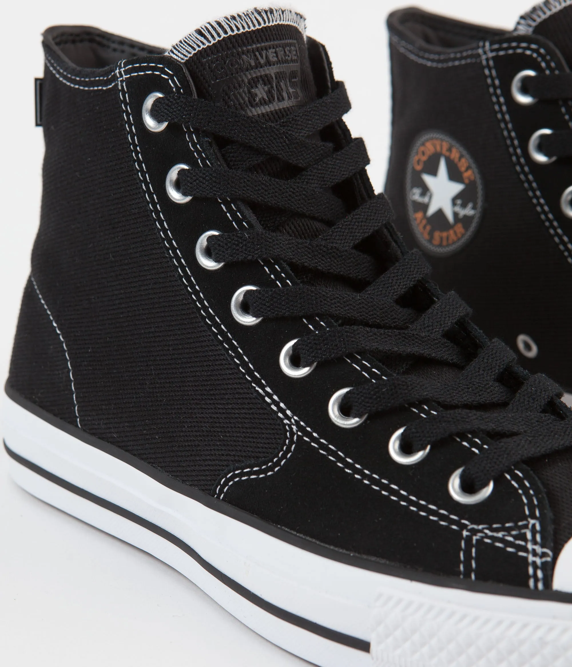 Converse CTAS Pro Hi Workwear Twill Shoes - Black / Orange Rind / White